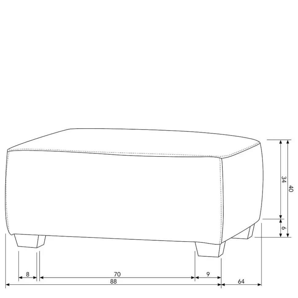 Hocker in Dunkelgrau Kunstleder - Loudes