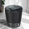 Hocker in Dunkelgrau und Anthrazit und Silber - Apollo