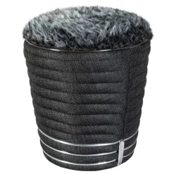 Hocker in Dunkelgrau und Anthrazit und Silber - Apollo
