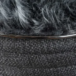 Hocker in Dunkelgrau und Anthrazit und Silber - Apollo