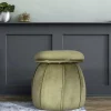 Hocker in Oliv Grün mit Dunkelgrau - Enlino