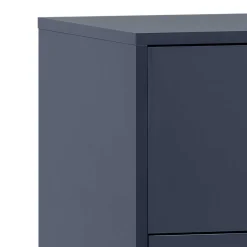 Hohe Kommode in Dunkelblau mit Gold - Inbano