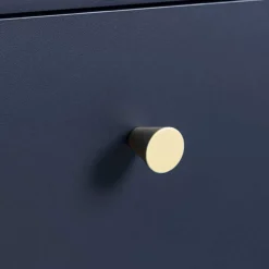 Hohe Kommode in Dunkelblau mit Gold - Inbano
