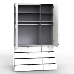 Hoher Schlafzimmer Schrank in Braun - Sitanio