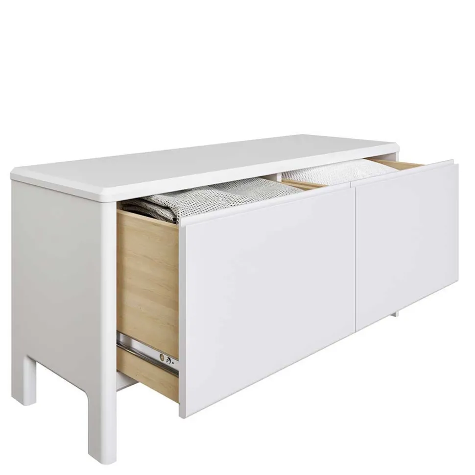 Holz Dielenmöbel in Weiß gewachst - Oranias (vierteilig)