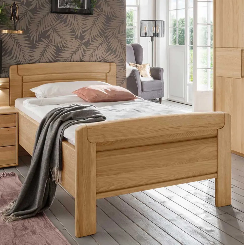 Holz Einzelbett mit Kopf- und Fußteil - Emdsiva