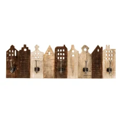 Holz Garderobe als Häuserzeile - Mectilda