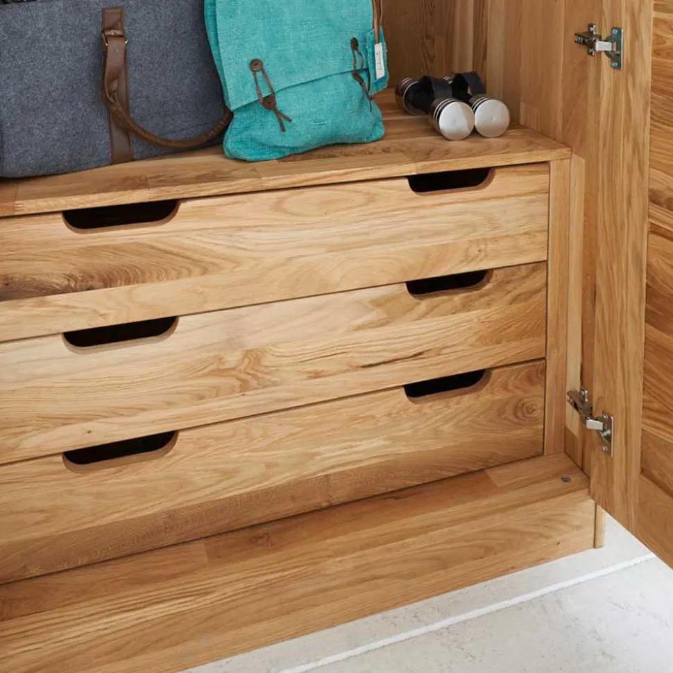 Holz Kleiderschrank Cranos aus Wildeiche