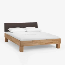 Holzbett Abraham mit Polsterkopfteil (dreiteilig)
