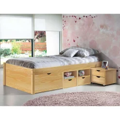 Holzbett Francena mit Schubladen (zweiteilig)