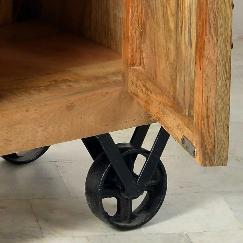 Holzkommode Indri auf Rollen