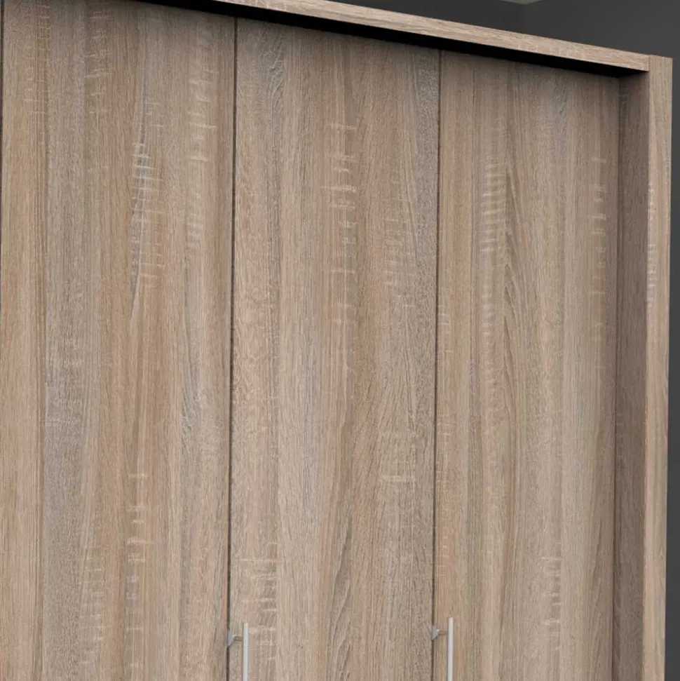 Holzoptik Kombi-Kleiderschrank in Eiche Sägerau - Zayun