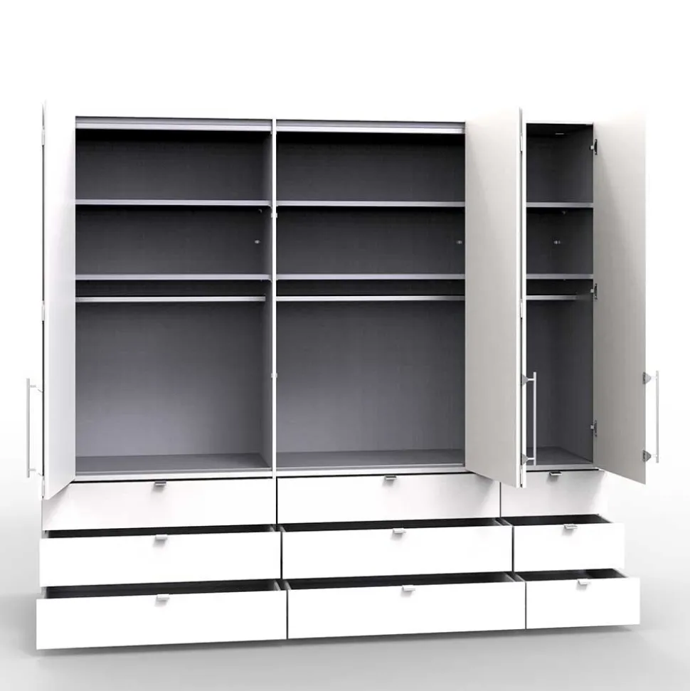 Holzoptik Kombi-Kleiderschrank in Eiche Sägerau - Zayun