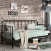 Industrial Bett in Schwarz Metall - Gionna