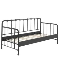 Industrial Bett in Schwarz Metall - Gionna