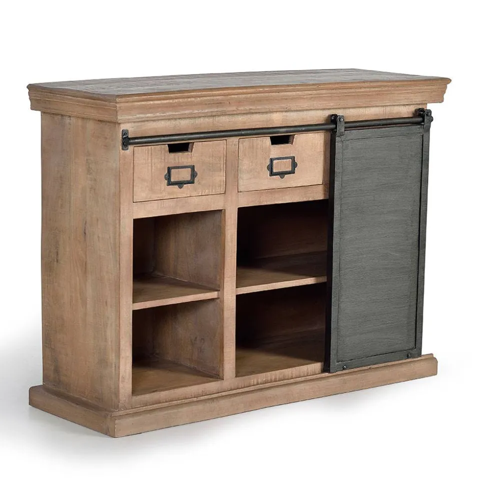 Industrial Chic Kommode aus Mangobaum Massivholz - Jantonia