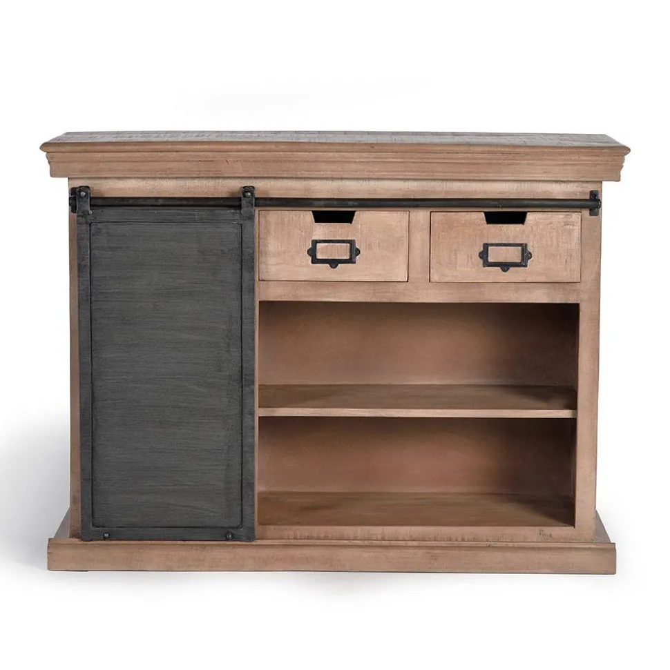 Industrial Chic Kommode aus Mangobaum Massivholz - Jantonia