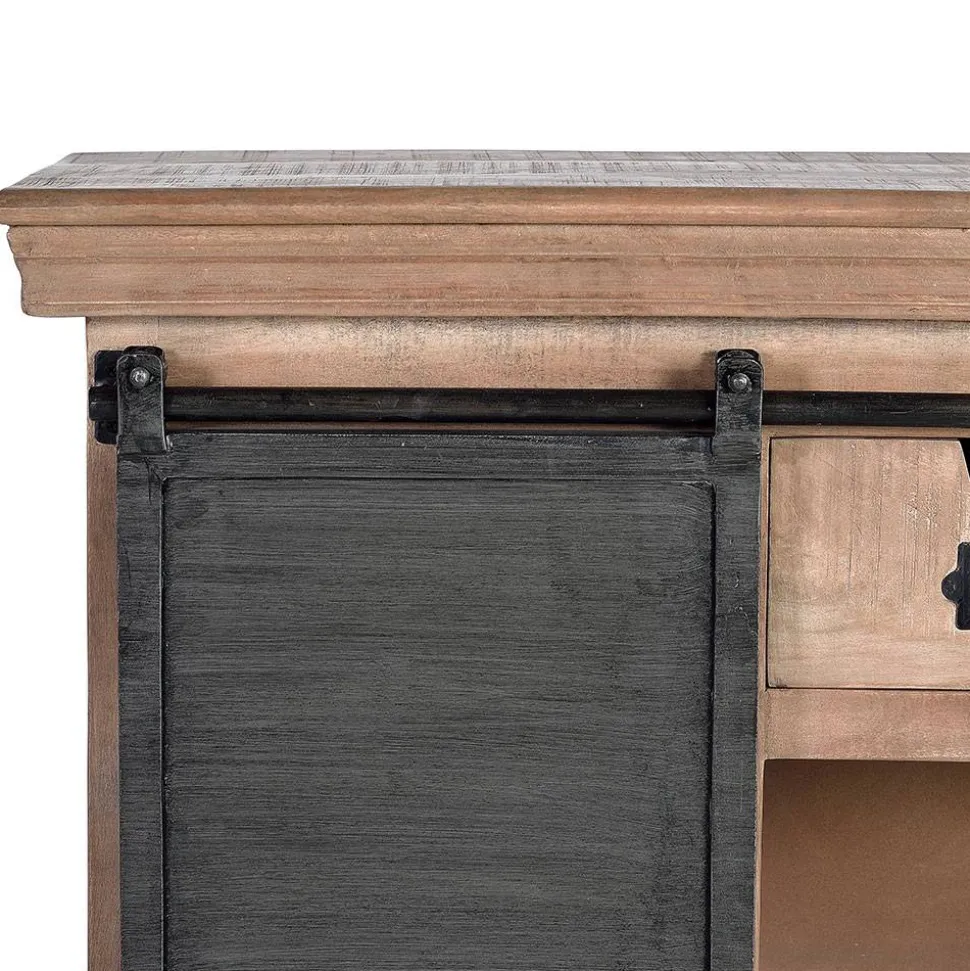 Industrial Chic Kommode aus Mangobaum Massivholz - Jantonia