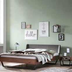 Industrial Doppelbett in Nussbaum Braun - Lavrin