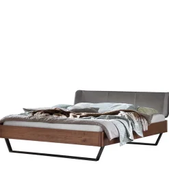 Industrial Doppelbett in Nussbaum Braun - Lavrin