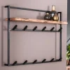Industrial Garderobe mit Ablageboden aus Akazie - Wandawo