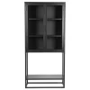 Industrial Metallvitrine in Schwarz lackiert - Endja