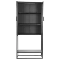 Industrial Metallvitrine in Schwarz lackiert - Endja