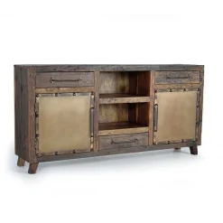 Industrial Sideboard aus Altholz und Metall - Stock