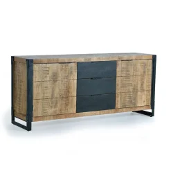 Industrial Sideboard aus Mangoholz mit Metall - Lakumara
