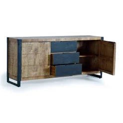Industrial Sideboard aus Mangoholz mit Metall - Lakumara