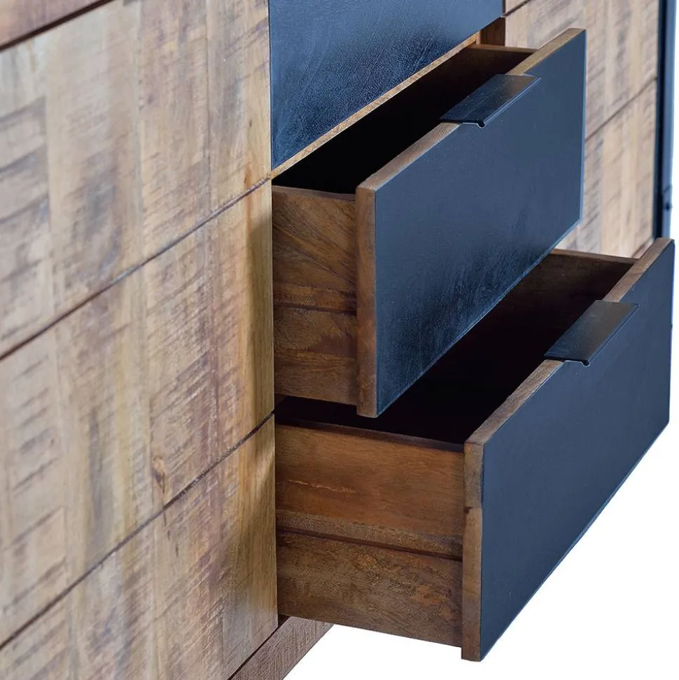 Industrial Sideboard aus Mangoholz mit Metall - Lakumara