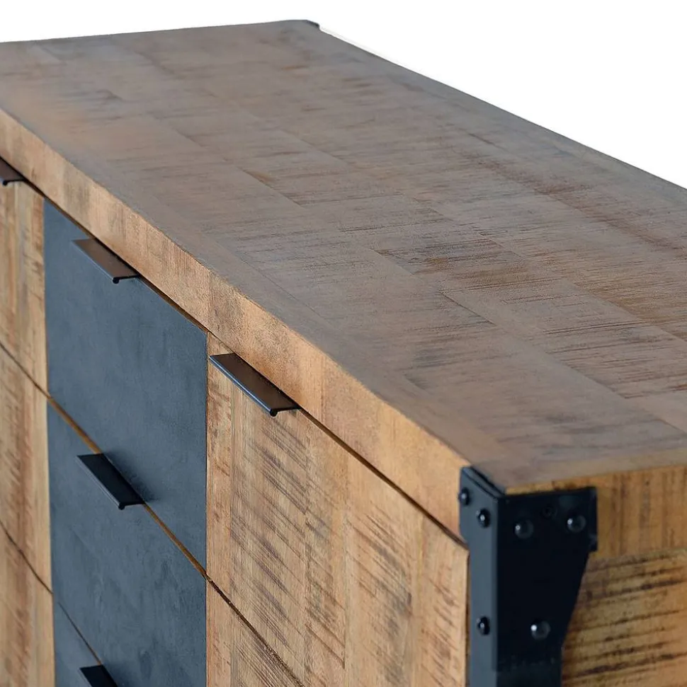 Industrial Sideboard aus Mangoholz mit Metall - Lakumara