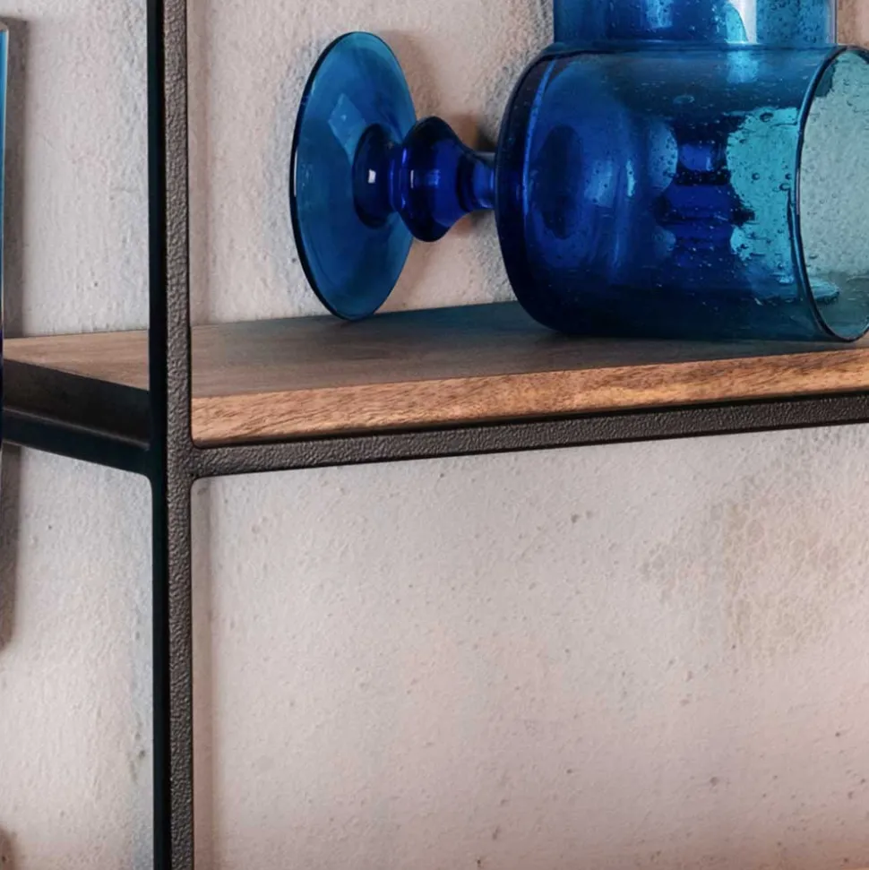 Industrial Style Hängeregal aus Metall - Coralli