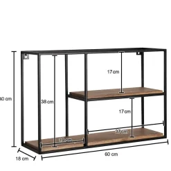 Industrial Style Hängeregal aus Metall - Coralli