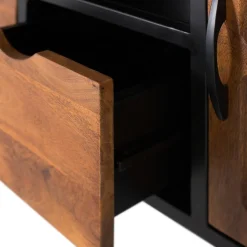 Industrial TV Kommode mit Glastüren - Hayato