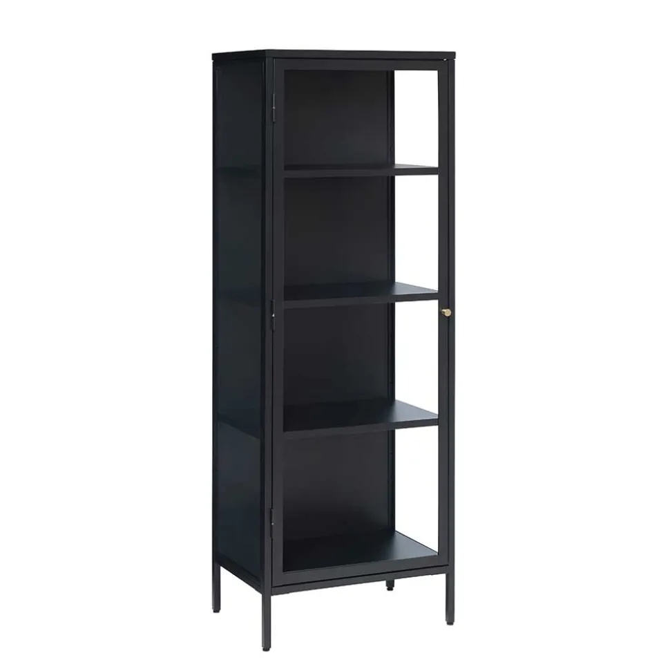 Industrial Vitrine aus Metall in Schwarz - Sitra