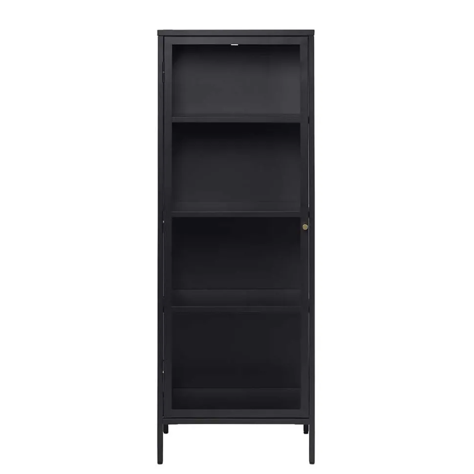 Industrial Vitrine aus Metall in Schwarz - Sitra