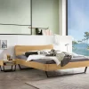 Industrialbett in Eiche Hell mit Stahl - Oseidon