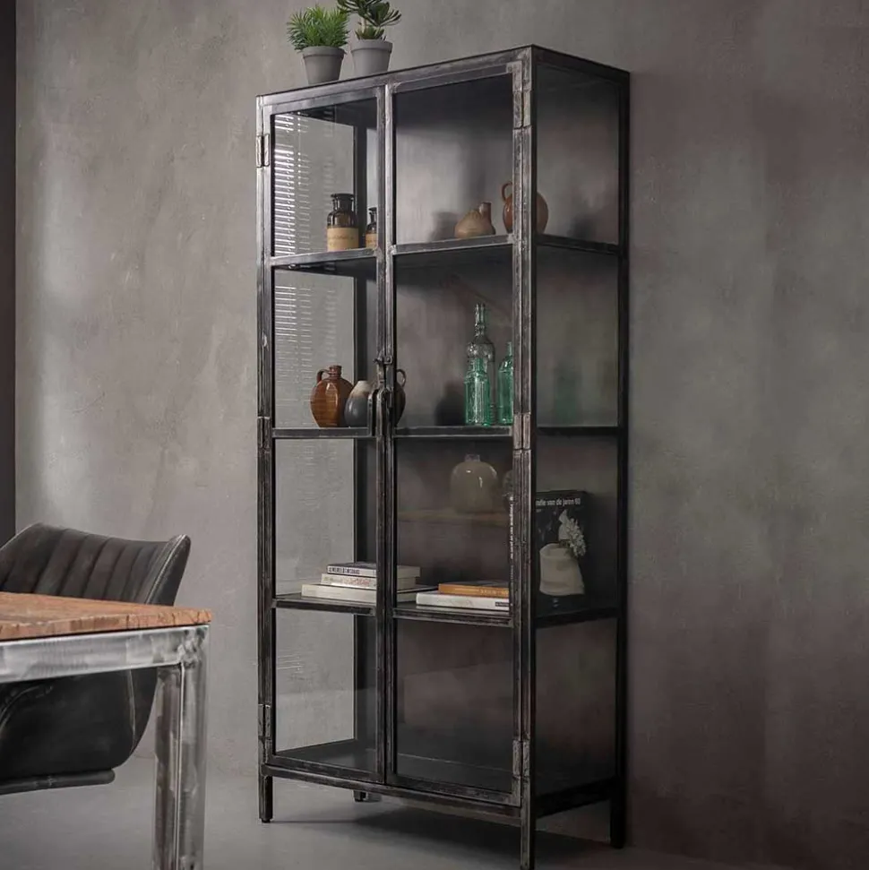 Industrie Design Vitrine mit Doppeltür - Barbarino