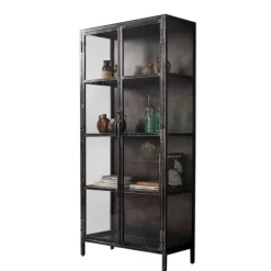Industrie Design Vitrine mit Doppeltür - Barbarino