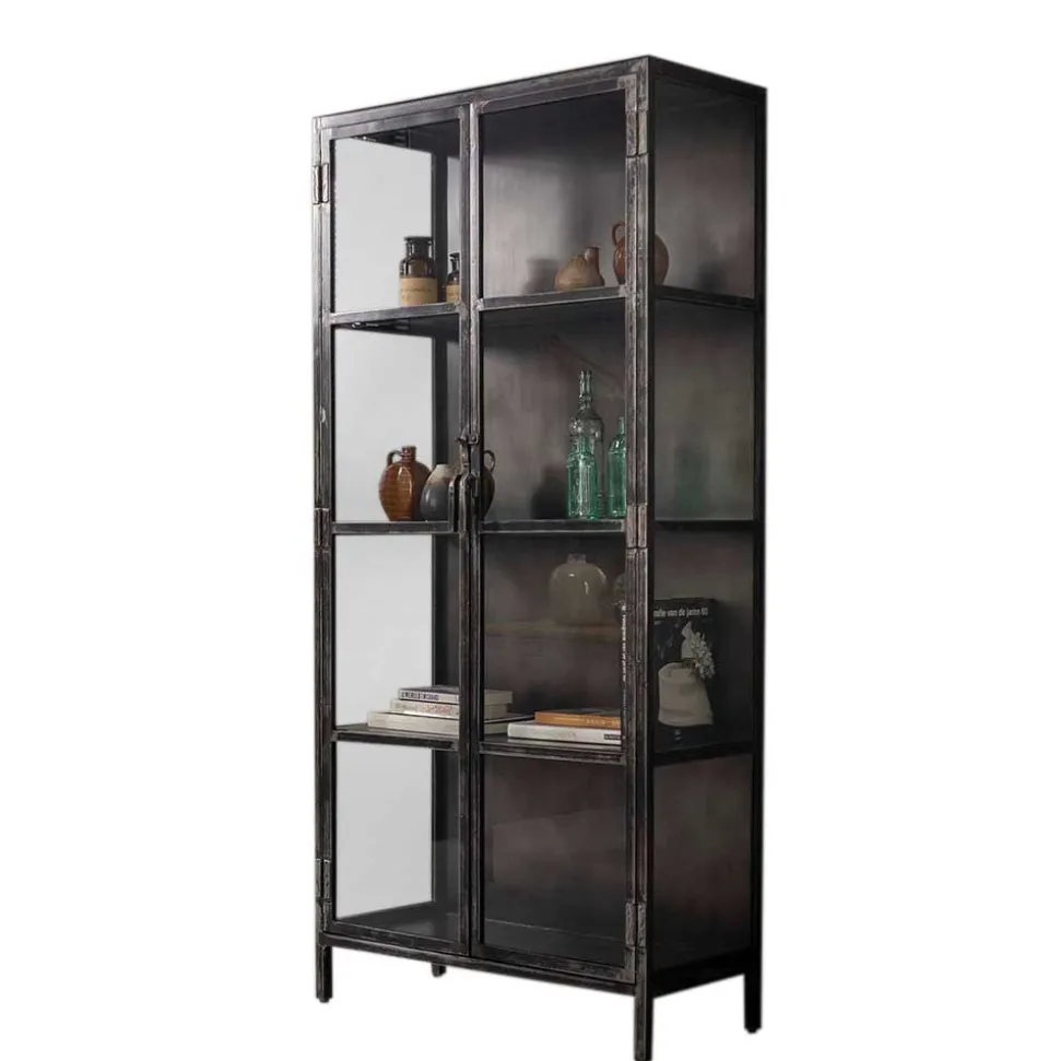 Industrie Design Vitrine mit Doppeltür - Barbarino