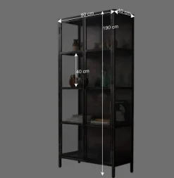 Industrie Design Vitrine mit Doppeltür - Barbarino