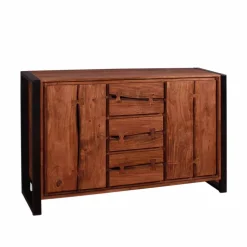 Industry Sideboard aus Akazie Cognac Smantana & Metall Schwarz