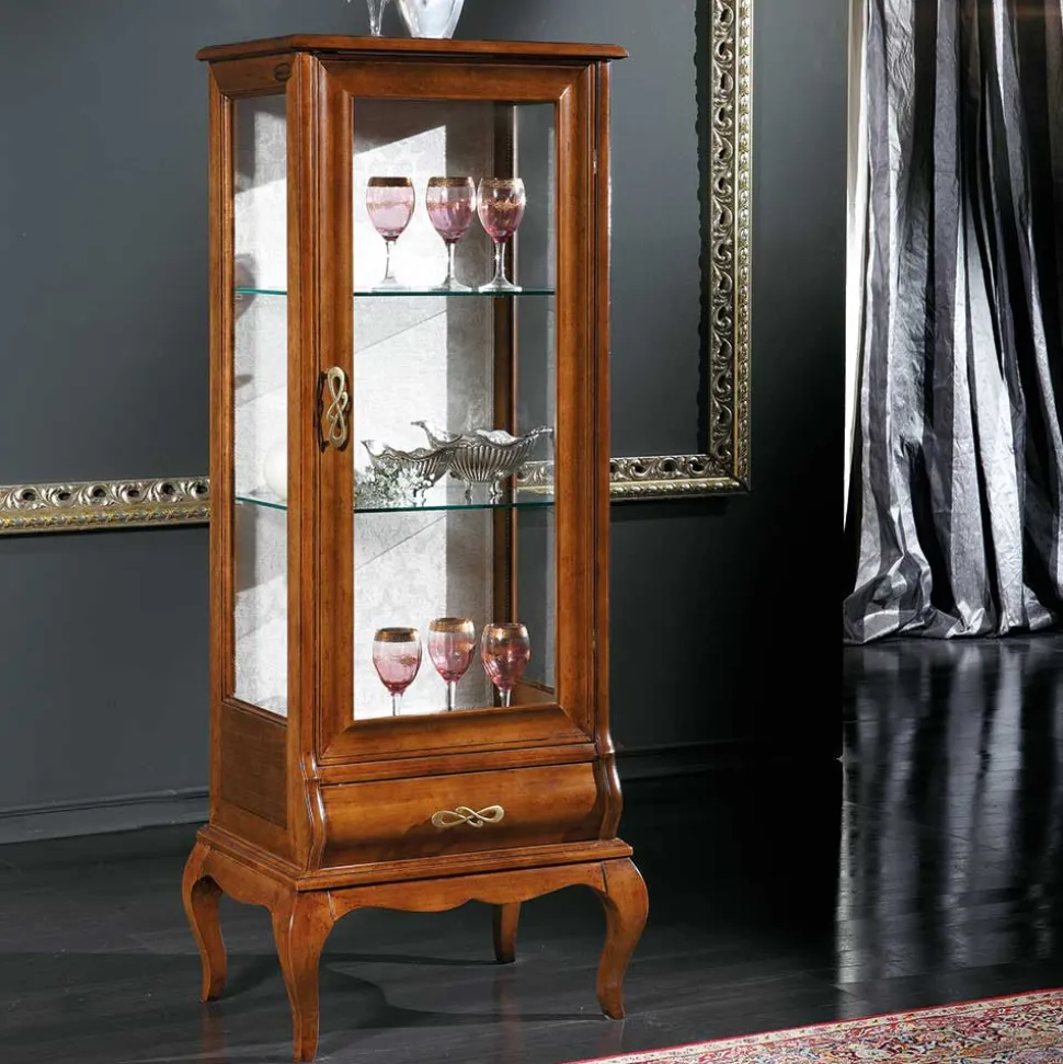 Italienische Vitrine in Nussbaumfarben - Motiz