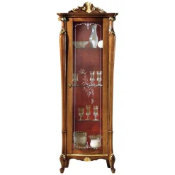 Italienische Vitrine in Nussbaum & Gold & Rot - Carlenna I