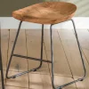 Küchenhocker mit Holzsitz & Bügelgestell - Ise (2er Set)