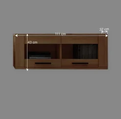 Kernbuche Wandvitrine Mosniak massiv geölt