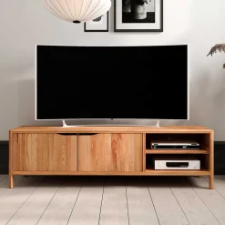 Kernbuchenholz TV Element mit zwei Türen - Lana