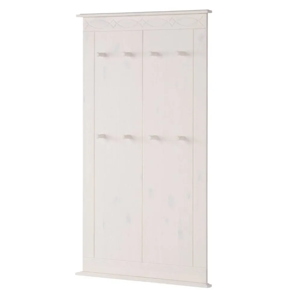 Kiefernholz Wandgarderobe in Weiß - Viorica