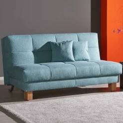 Klappbares Schlafsofa in Türkis Ejawan inkl. loser Kissen
